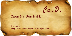 Csomán Dominik névjegykártya